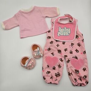Vintage 1985 Baby Talk 18" Doll Outfit Complete Jumper Bib Shirt Shoes NO DOLL